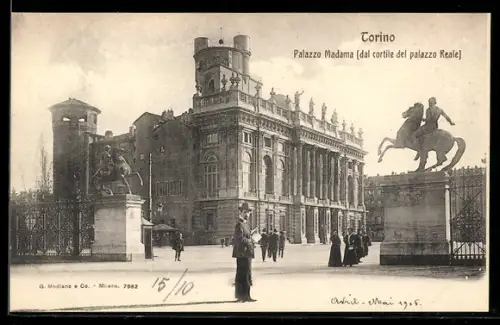 AK Torino, Palazzo Madama (dal cortile del palazzo Reale)