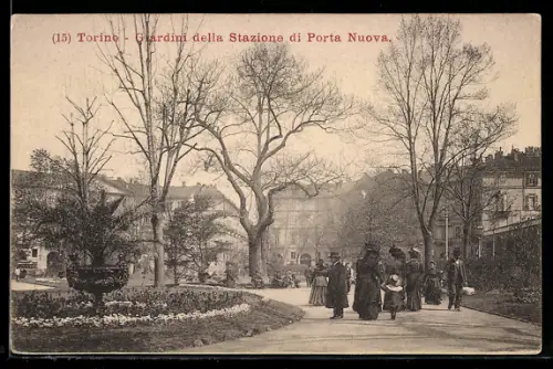 AK Torino, Giardini della Stazione di Porta Nuova