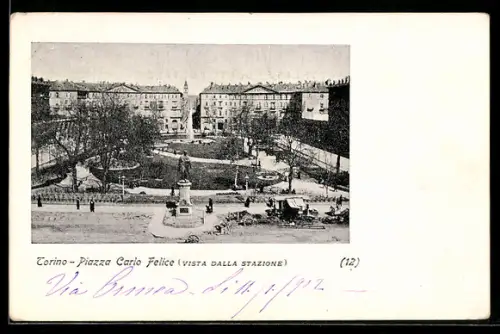 AK Torino, Piazza Carlo Felice (vista dalla stazione)