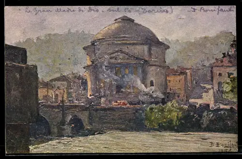 Künstler-AK Torino, La Gran Madre di Dio sul Po