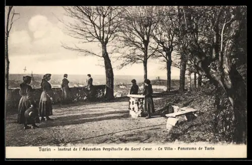 AK Turin, Institut de l`Adoration Perpétuelle du Sacré Coeur, La Villa, Panorama de Turin