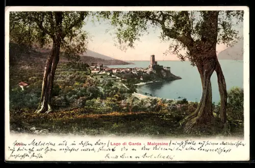 AK Malcesine, Blick auf den Ort am Gardasee