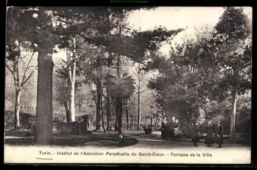 AK Turin, Institut de l`Adoration Perpétuelle du Sacré-Coeur, Terrasse de la Villa