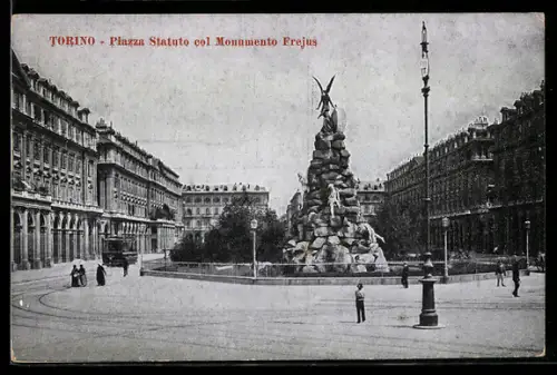 AK Torino, Piazza Statuto col Monumento Frejus