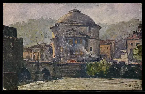 Künstler-AK sign. D. Bonifanti: Torino, La Gran Madre di Dio sul Po