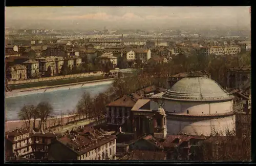AK Torino, Panorama con Mole Antonelliana e fiume Po