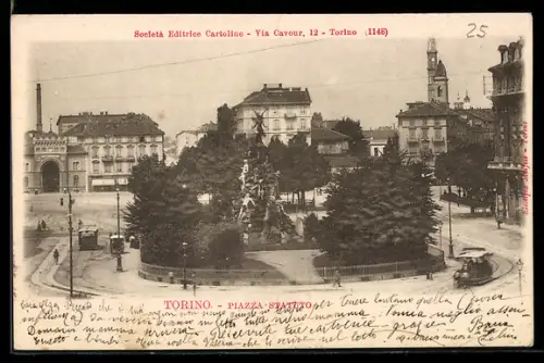 AK Torino, Piazza Statuto con monumento e area circostante
