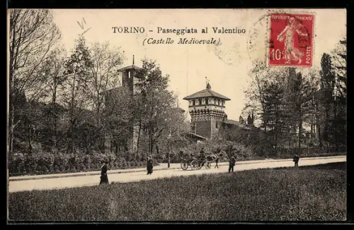 AK Torino, Passeggiata al Valentino, Castello Medioevale