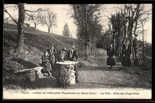 AK Torino, Institut de l`Adoration Perpétuelle du Sacré-Coeur, La Villa, Allée des Charmilles