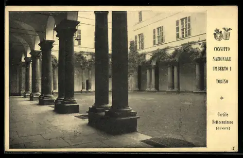 AK Torino, Convitto Nazionale Umberto I, Cortile Settecentesco, Juvara