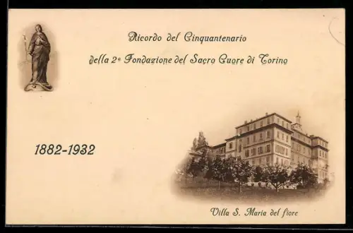 AK Torino, Ricordo del Cinquantenario della 2ª Fondazione del Sacro Cuore, Villa S. Maria del fiore