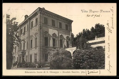 AK Torino, Educatorio Suore di S. Giuseppe, Stradale Sanvito, Villa Nigra