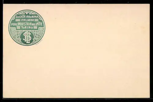 AK Torino, Società Anonima Italiana per l`Industria del Latte, cartolina postale storica