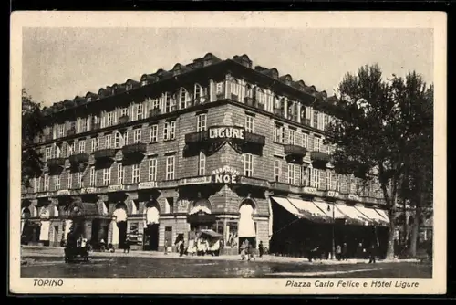 AK Torino, Piazza Carlo Felice e Hôtel Ligure