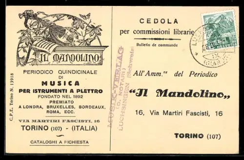 AK Torino, Cedola del periodico musicale Il Mandolino