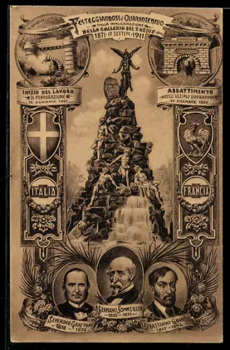 AK Torino, Festeggiamenti del Quarantennio del Traforo del Frejus 1871-1911