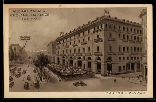 AK Torino, Albergo Majestic e Ristorante Lagrange vicino a Stazione Centrale, Porta Nuova