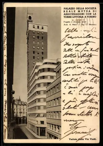 AK Torino, Palazzo della Società Reale Mutua di Assicurazioni con la Torre Littoria
