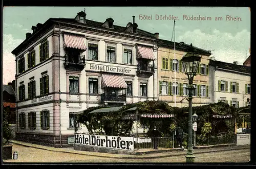 AK Rüdesheim am Rhein, Hotel Dörhöfer