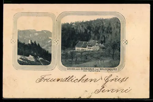 AK Waldenburg, Hotel Sennhaus, Ruine