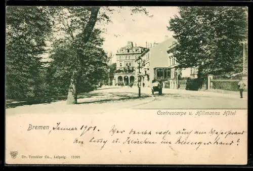 AK Bremen, Contrescarpe und Hillmanns Hotel