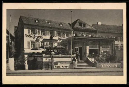 AK Rüdesheim a. Rh., Hotel Krass, vormals Rheinischer Hof
