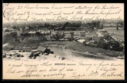 AK Bremen, Neustadt, Ortsansicht aus der Vogelschau