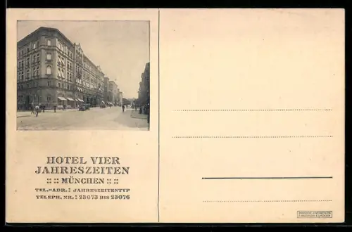 AK München, Hotel Vier Jahreszeiten, Maximilianstrasse