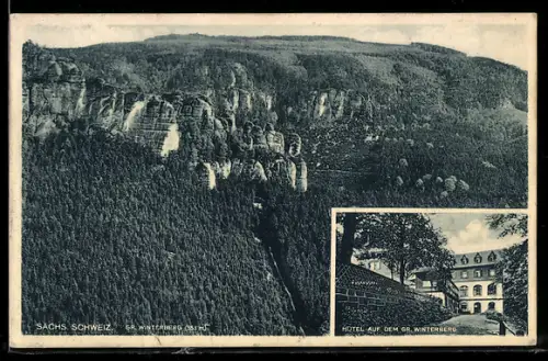 AK Bad Schandau /Sächs. Schweiz, Hotel auf dem Grossen Winterberg