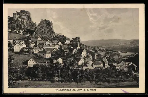 AK Kallenfels bei Kirn, Ortsansicht mit Felsen