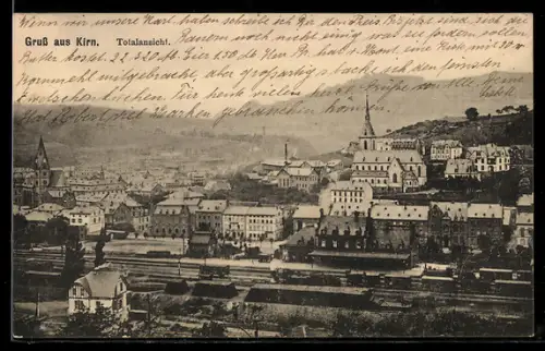 AK Kirn, Ortsansicht mit Kirche