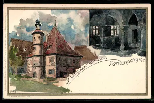 Künstler-AK Rothenburg o. d. T., Hegerheiterhaus