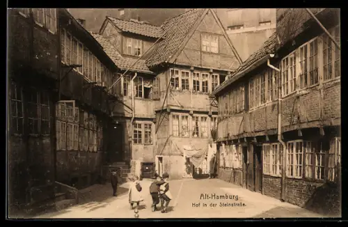 AK Alt-Hamburg, Hof in der Steinstrasse