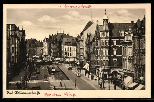 AK Kiel, Holtenauerstrasse mit Strassenbahn