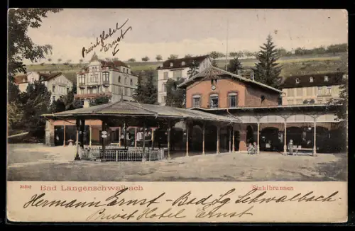 AK Bad Langenschwalbach, Blick zum Stahlbrunnen