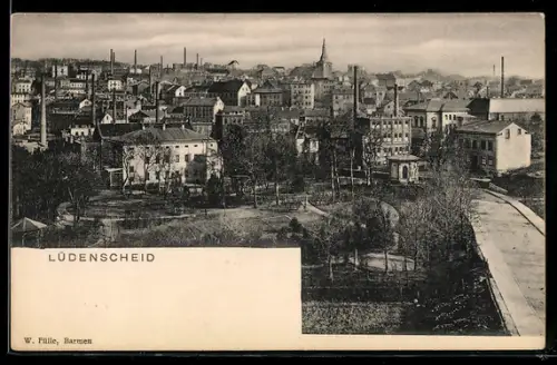 AK Lüdenscheid, Ortsansicht aus der Vogelschau