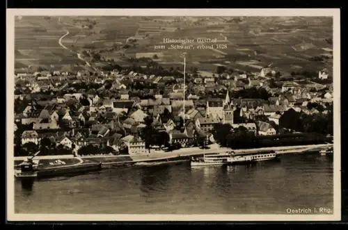 AK Oestrich i. Rhg., Historischer Gasthof zum Schwan, Inh. Franz Winkel