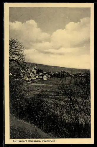 AK Rhaunen /Hunsrück, Ortsansicht mit Kirche und Fachwerkhäusern