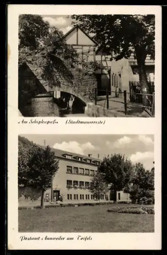 AK Annweiler am Trifels, Am Schipkapass, Stadtmauerreste, Postamt