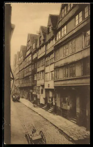 AK Alt-Hamburg, Niedernstrasse, Historische Häuserzeile in der Neustadt