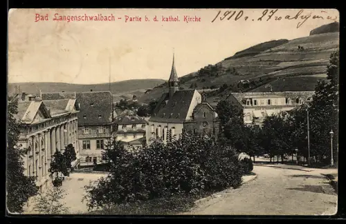 AK Bad Langenschwalbach, Partie bei der katholischen Kirche