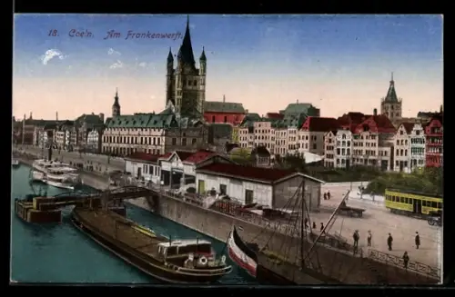 AK Köln, Rheinpartie am Frankenwerft