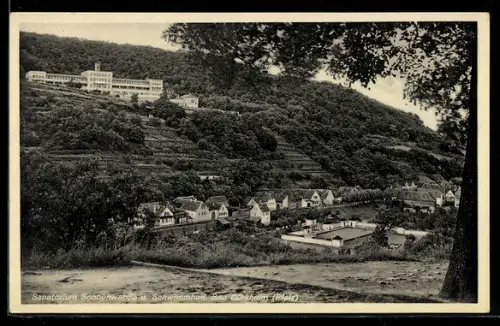 AK Bad Dürkheim /Pfalz, Sanatorium Sonnenwende und Schwimmbad