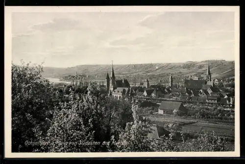 AK Ochsenfurt a. Main, Ansicht von Südosten mit Maintal