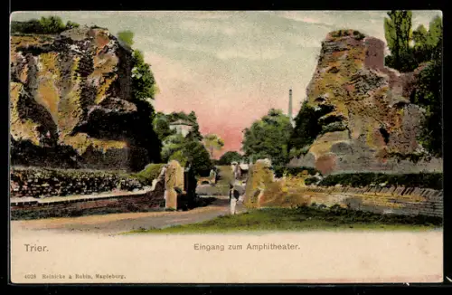 Künstler-AK Trier, Eingang zum Amphitheater