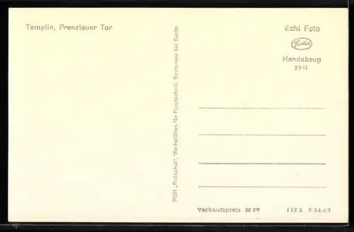 AK Templin, Prenzlauer Tor