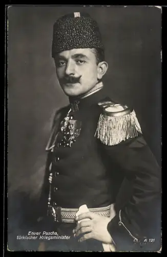 AK Enver Pascha, Kriegsminister der Türkei, in Uniform