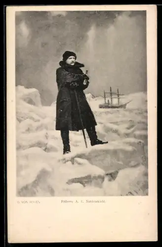 AK Porträt des Polarforschers Freiherr Adolf Erik Nordenskiöld