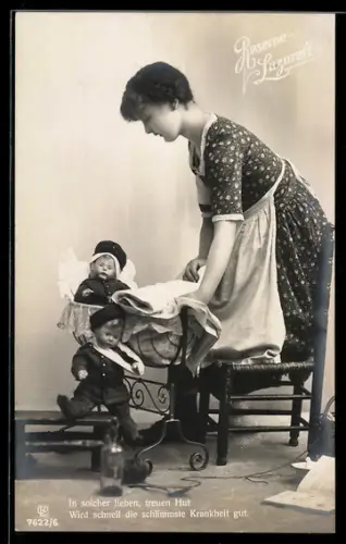 AK Mädchen mit ihren Käthe Kruse-Puppen