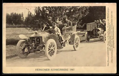 AK Hannover, Continental-Caoutchouc- und Gutta-Percha-Compagnie, Herkomer-Konkurrenz 1907, Autorennen